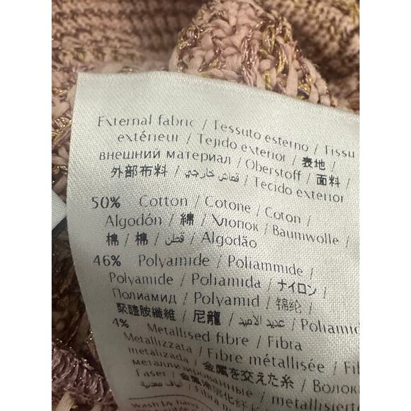 M by MISSONI Knit Tweed Fringe Shorts Metallic Pink Preppy ASO Cobra Kai - Sz 8 - Picture 9 of 9